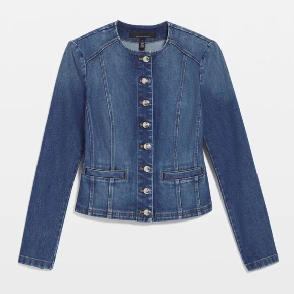 NWT White House Black Market Cropped Denim Jacket - Picture 5 of 5